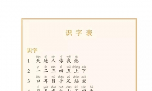 小学一年级语文上册识字表