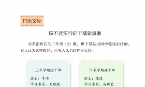 口语交际 该不该实行班干部轮流制