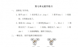 一年级语文下册第七单元提升练习1