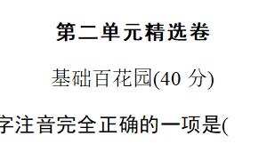 六年级语文下册第二单元精选卷一