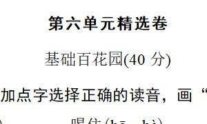 六年级语文下册第六单元精选卷一