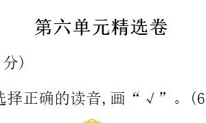 一年级语文下册第六单元精选卷二
