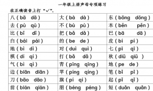 一年级上册声母专项训练