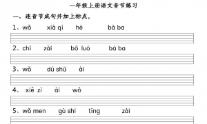 一年级上册语文音节练习